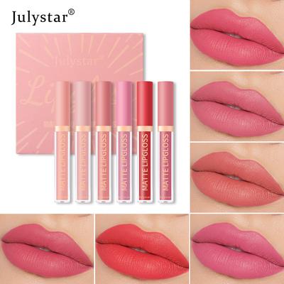6PCS Matte Matte Lip Glaze Non-stick Cup Non-fading Natural Long-lasting Lipstick Lip Glaze Set