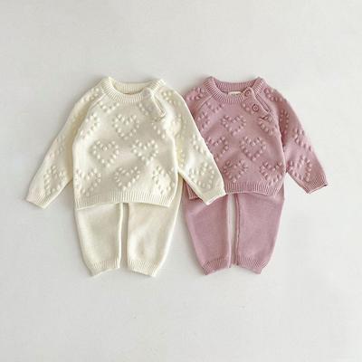 Baby Mädchen Kleidung Anzug Niedlicher Gestrickter Langarm Pullover + Hose Kleinkind Mädchen Strickwaren