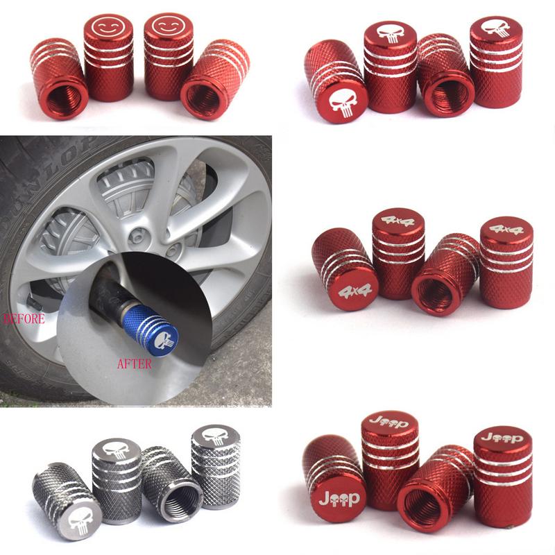 Aluminum Alloy Valve Stem Tire Valve Cap Laser Car Logo Unique Car Tire Decoration Screw-on Small Accessories
