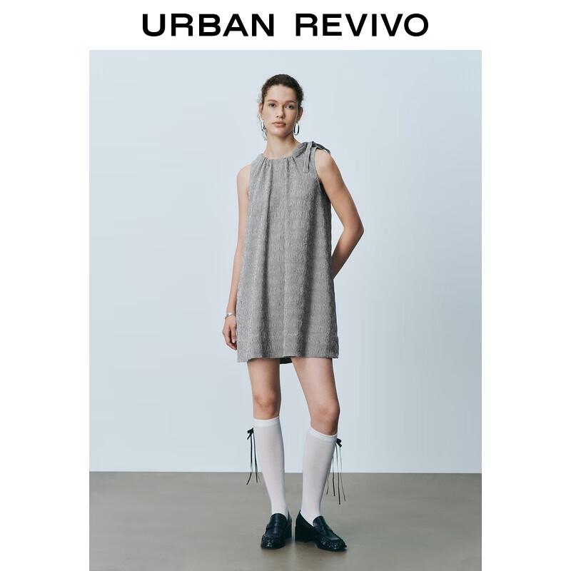 

UR Women s Casual Plaid Tie Sleeveless Mini Dress M