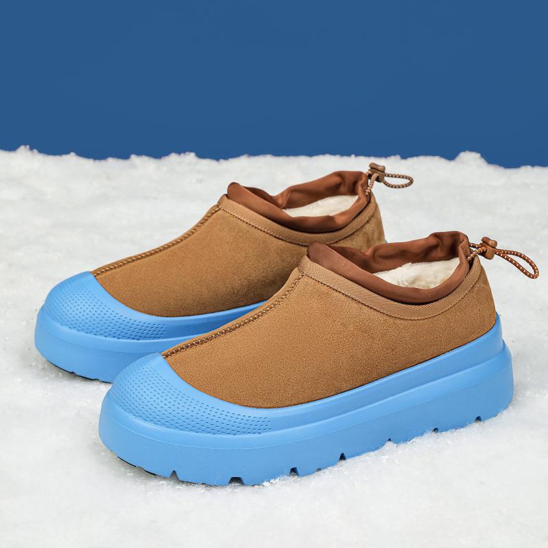 Stejné pro muže i ženy v zimě 2025, nové ležérní všestranné sametové teplé sněhule, větruodolné kotníkové boty a bavlněné boty proti mrazu.