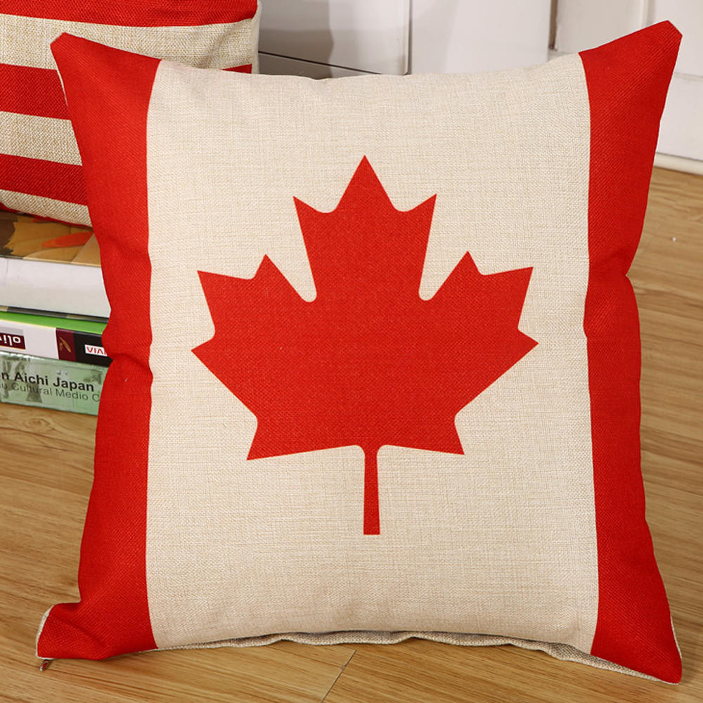 Flag Square Pillow Cover Cushion Case Toss Pillowcase Hidden Closure