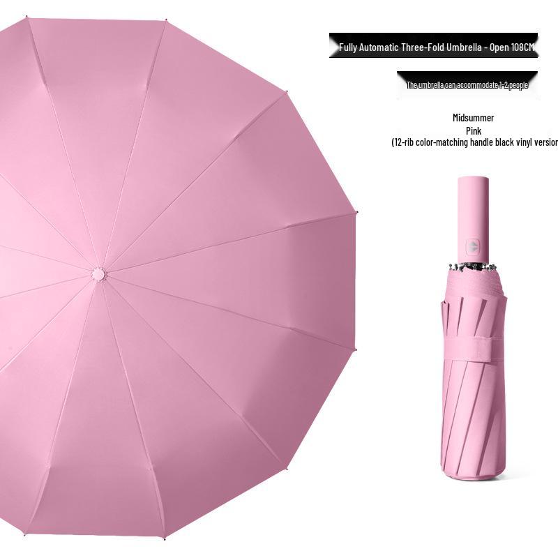 Dual-Use Extra-Large Folding Umbrella: Anti-UV, Rain or Shine, For Two