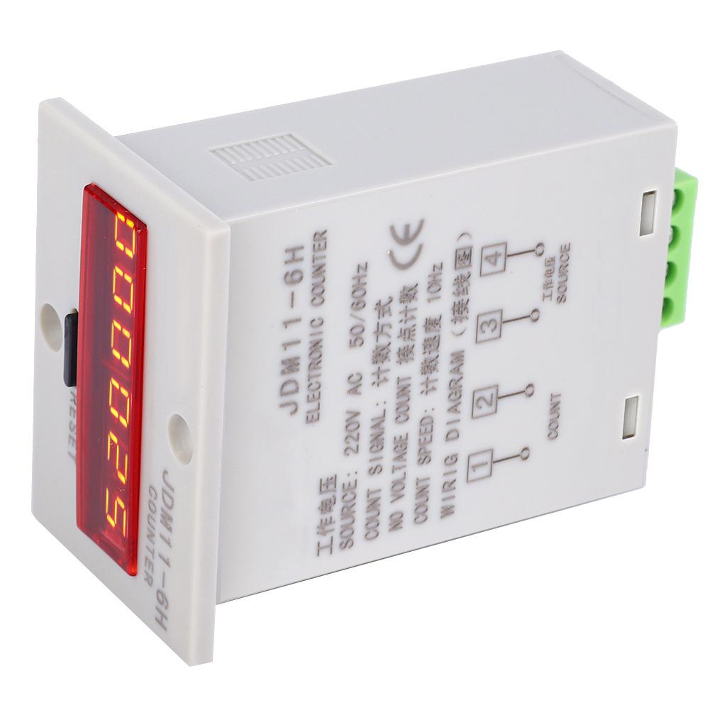 JDM11-6H No Voltage Counter 6 Digits Electronic LED Digital Display Counter RelayAC220V