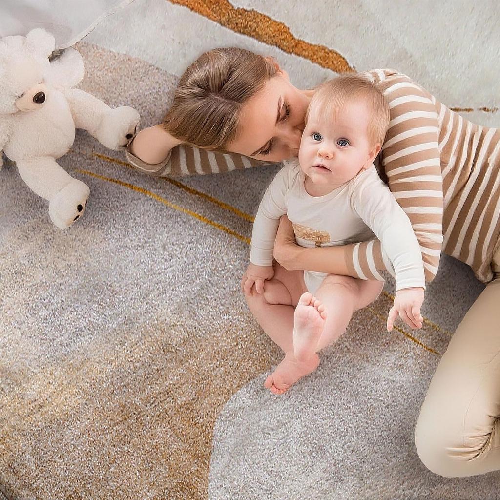 Calore Carpet Nordic Imitation Dust Mite Odor Geometric Suitable for Heated and Cooled All Seasons Rug, Rugmart, Style, Cashmere, Resistant,