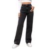 Jeans en Denim Taille Haute pour Femme, Pantalon Large Décontracté