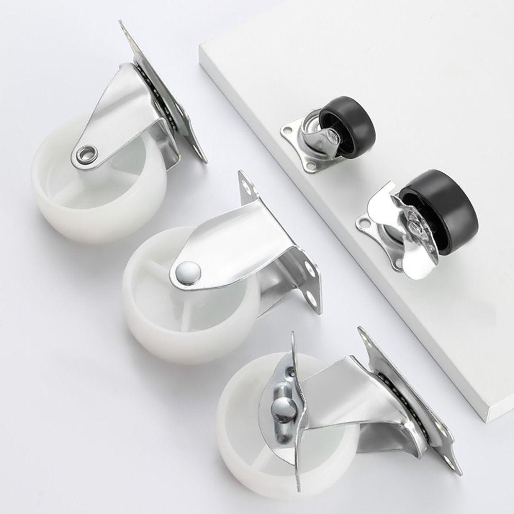 1/2/4Pcs Heavy Duty Caster Wheel 360 Degree White Nylon Rubber Furniture Roller 1/1.25/1.5/2/2.5/3inch Furniture Carts