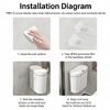 Trash Can Space Saving Wall Mount Trash Can Sensor Automatic Quiet Lid for Homes Kitchen Bathroom