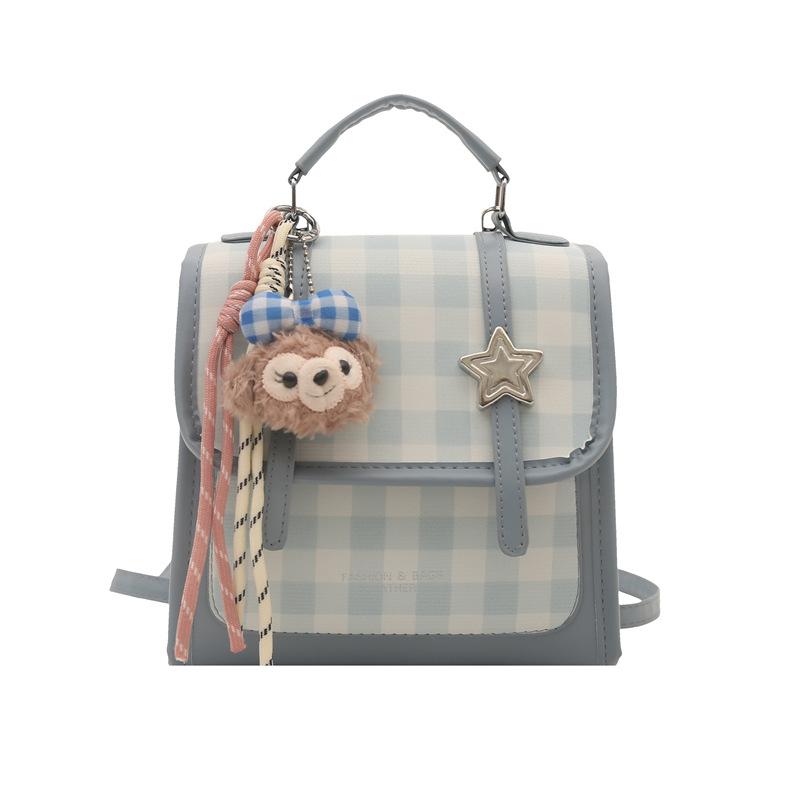 New Small Fresh College Style Backpack Bag Women's Fashion Plaid Multifunctional Small Messenger Bag