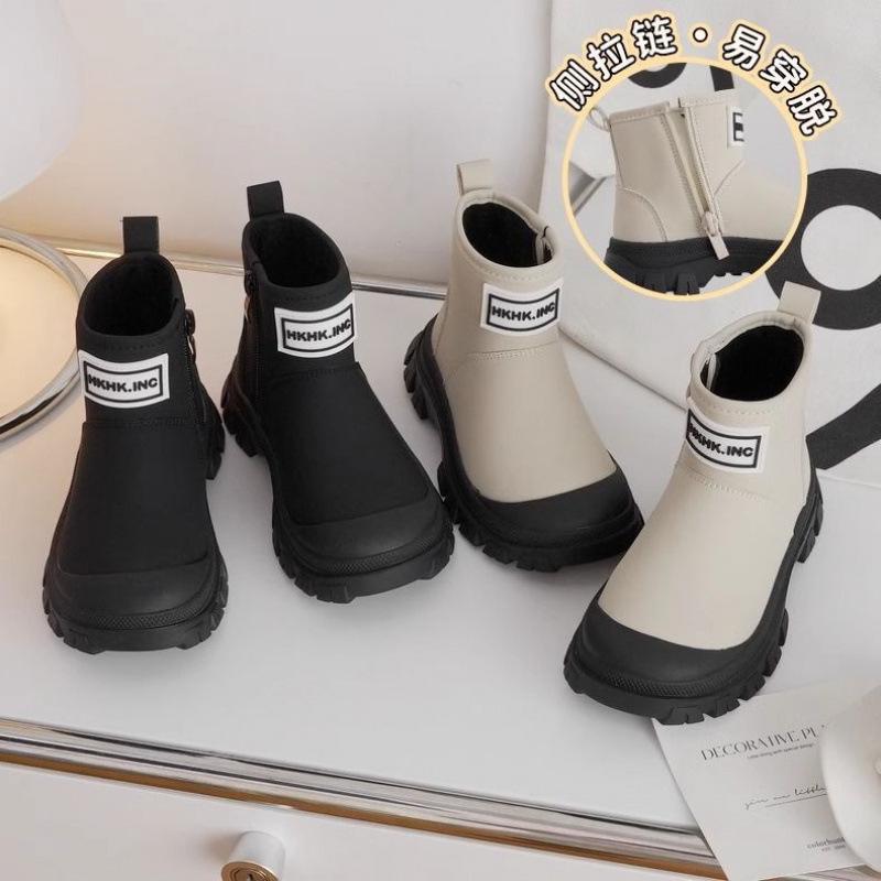 2025 Kids' Ankle & Mid-Calf Leather Boots - Non-Slip Autumn/Winter Martin Style for Boys & Girls