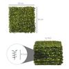 12PCS Artificial Boxwood Wall Panels 50cm X 50cm Grass Privacy Fence Screen Faux Hedge Greenery Backdrop Encrypted Milan Grass with White Flowers for