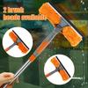 Kit Estensibile per Pulizia Finestre 100-420CM 2 in 1 Tergivetro Bipolare Pulitore Spolverino Mocio Strumenti per Pulizia Finestre Girevoli a 180°