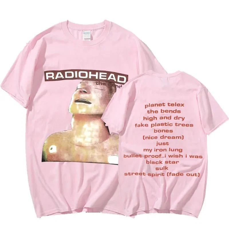 Vintage Rock Band Radiohead T Shirt Men 100% Cotton T-shirts Hip Hop The Bends Music Album Print Tee Shirt Oversize Top