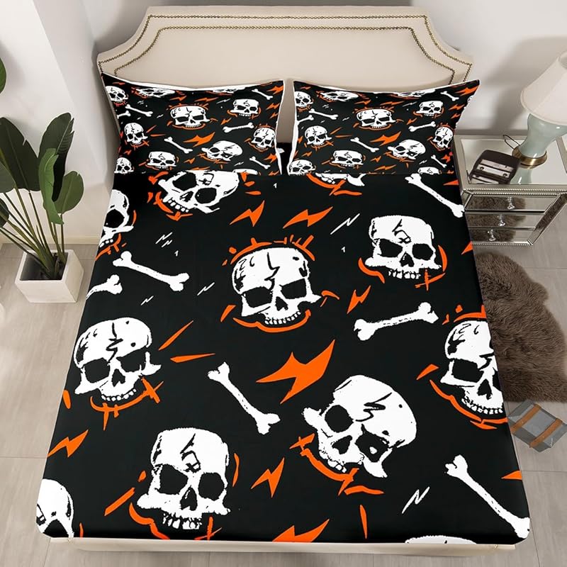Cute ghost bedding set for boys, girls, teenagers, bats, pumpkin lanterns, Halloween