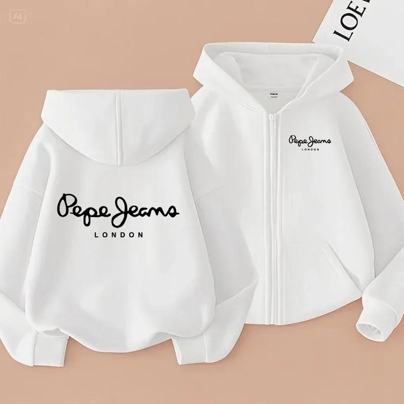Cardigan Felpa con Cappuccio e Zip per Bambini Felpa Stile Ragazzi Ragazze 3-12 Anni Marca Top Sportivo Moda Casual Affascinante Ampio Cappotto Vestiti