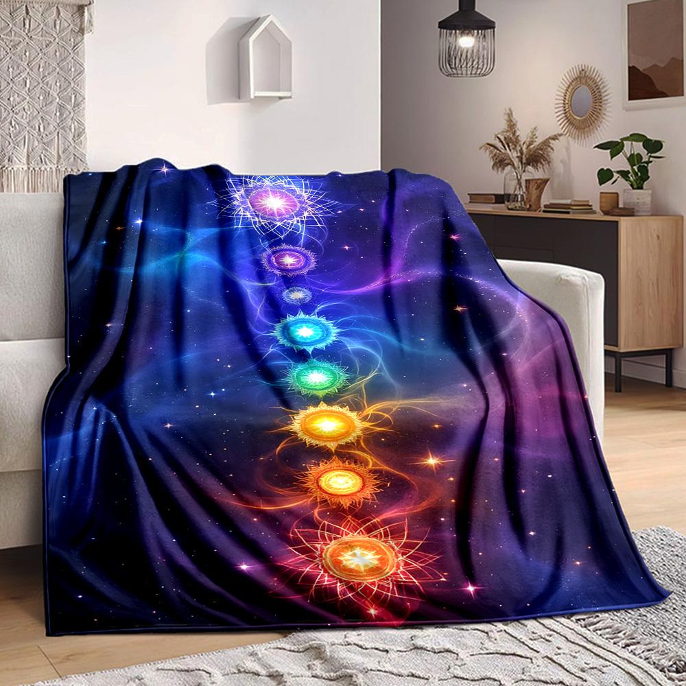 

1pc Chakra Balance Blanket Warm, Cozy, And Soft, Suitable for Sofas, Beds, Cars, And Office Use.Perfect for Camping And Travel, Making It a Great Gift 100x150cm