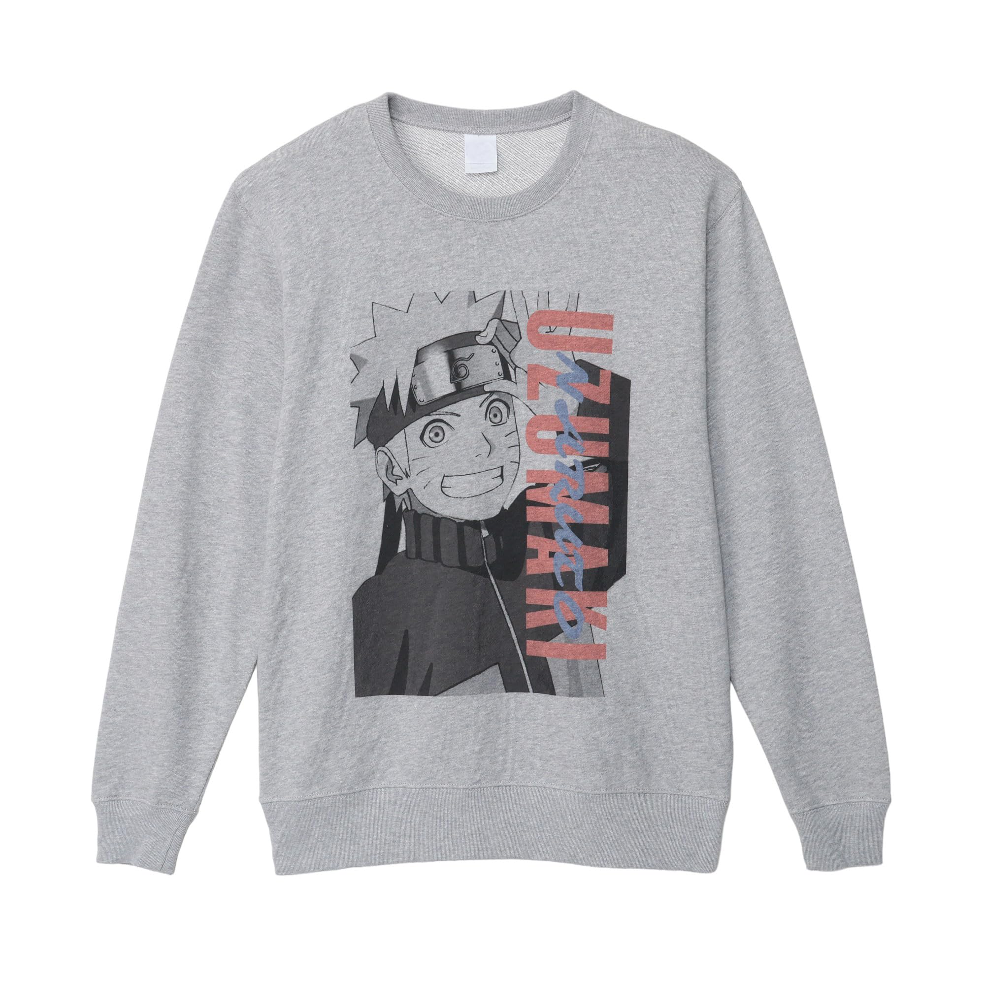 

Small Planet NARUTO Sweatshirt with Naruto Free Gray Logo, Size, Large, серый