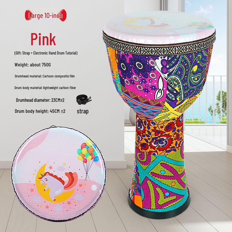 Sheepskin African Hand Drum for All Ages - Beginner To Professional