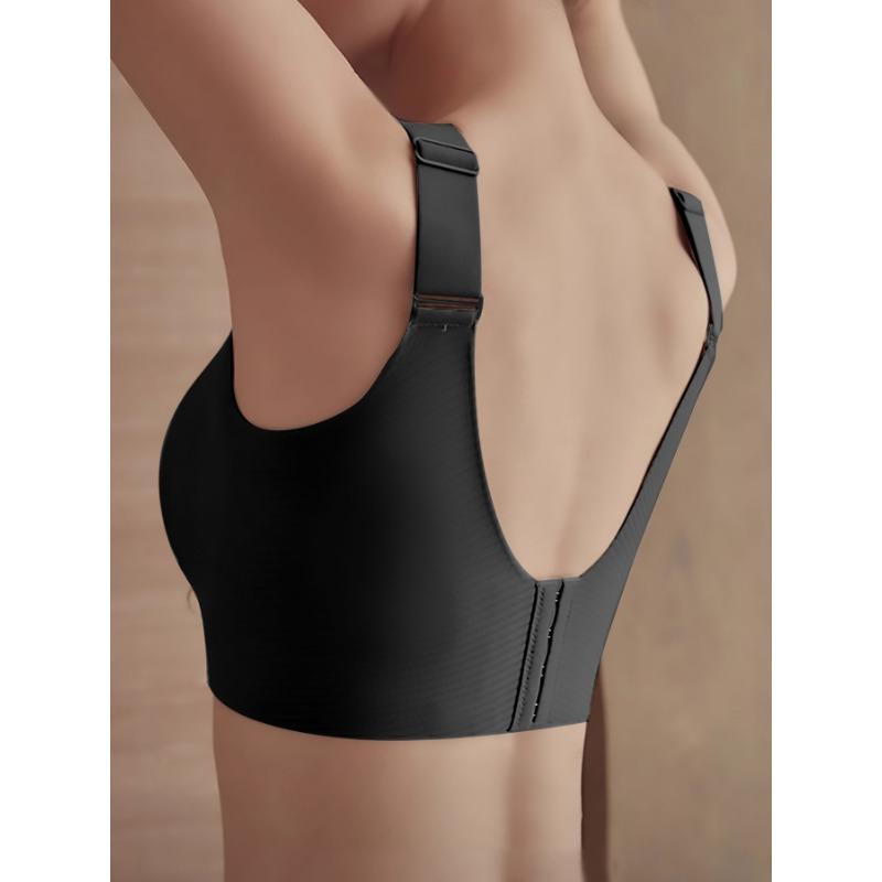 Plus Size Women's Minimizer Wireless Full Coverage Support Bralette, Seamless Ribbed Comfortable Bra for Large Bust