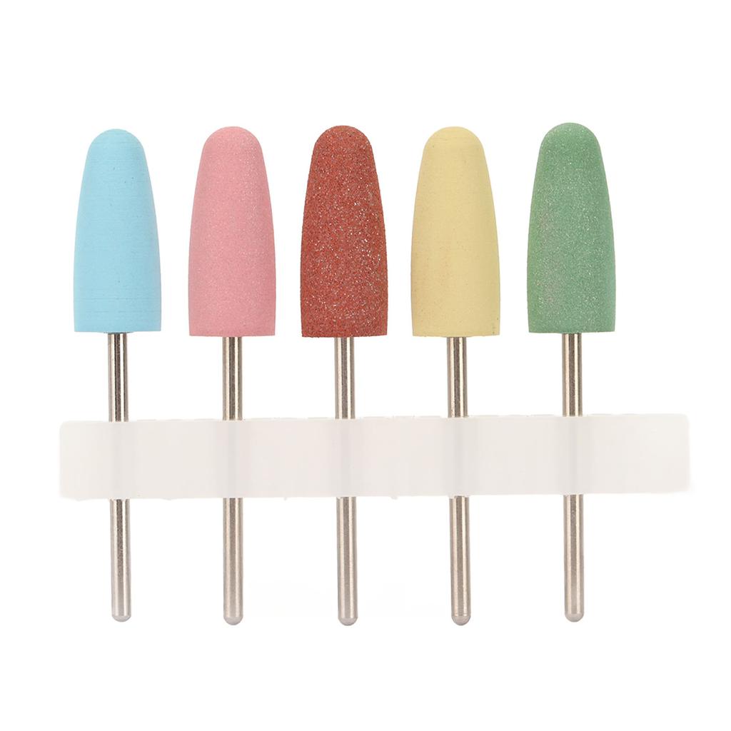 5pcs Nail Drill Bit Professional Portable Silicone Cuticle Remover Bits Nail Art Tool for Nail Artist Novice
