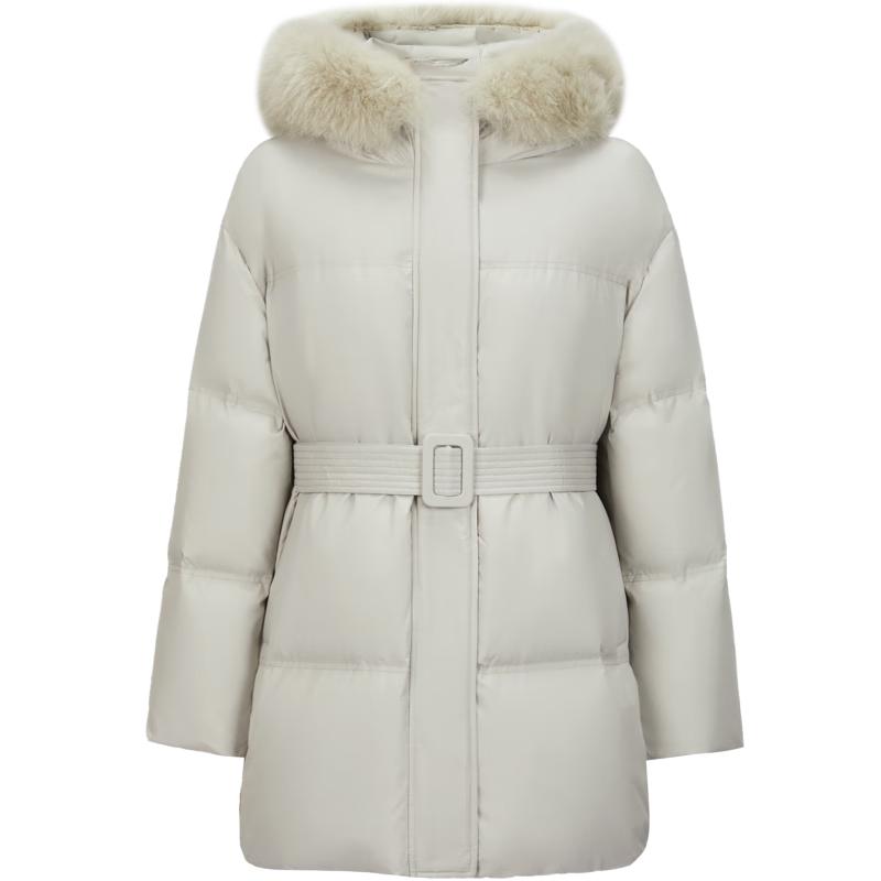 JUZI Annakou Women's Puffy Duck Down Jacket with Fur Collar