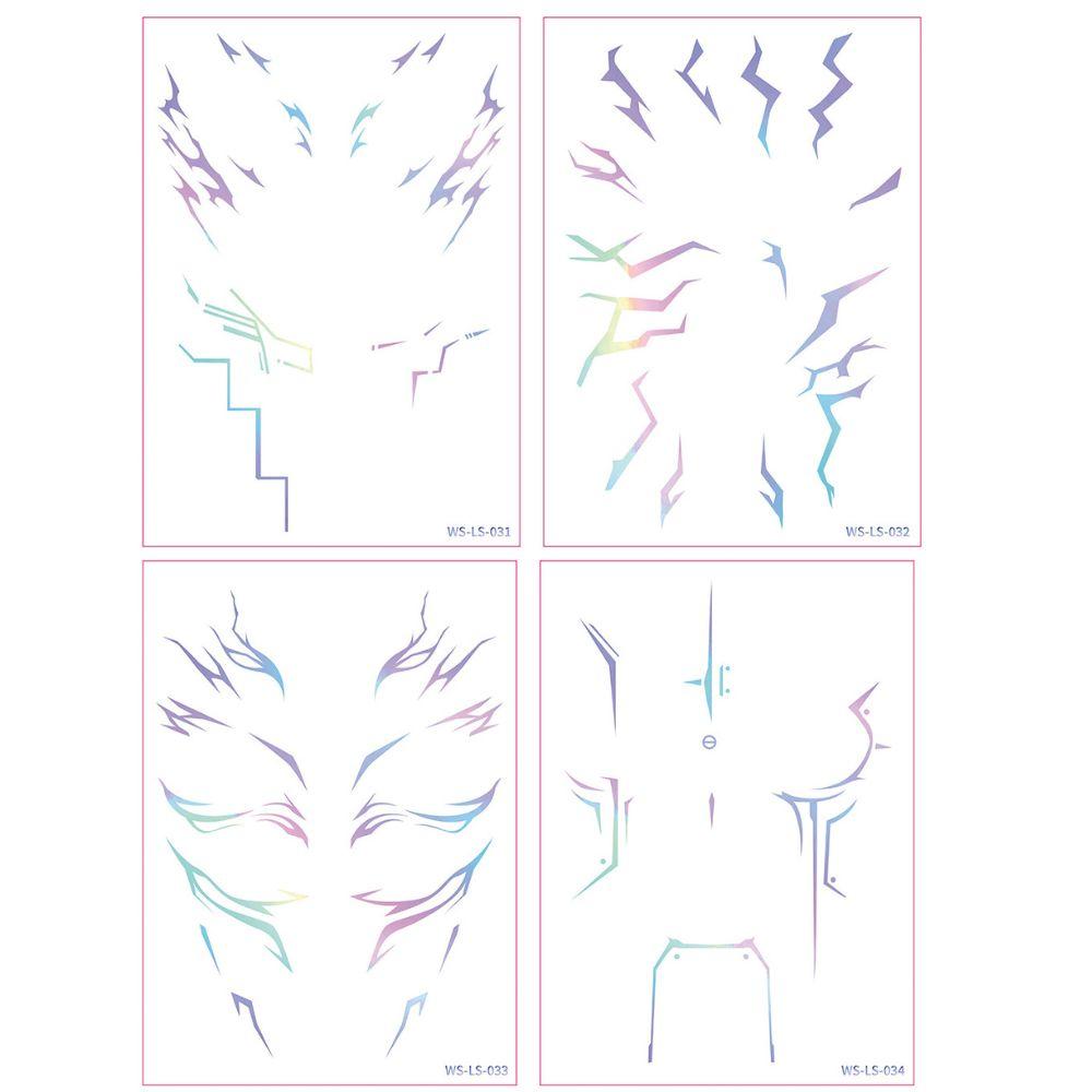 4 dočasná tetování nálepky na tetování pro hraní rolí doplňky pro hraní rolí vhodné pro hraní rolí, Halloween a party make-up