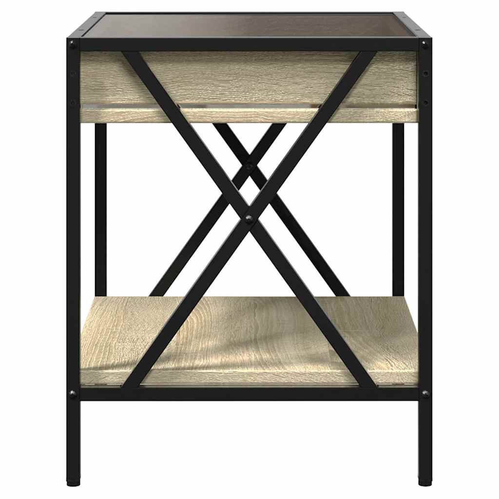 Infinity LED Coffee Table in Sonoma Oak 40 x 40 x 49 cm