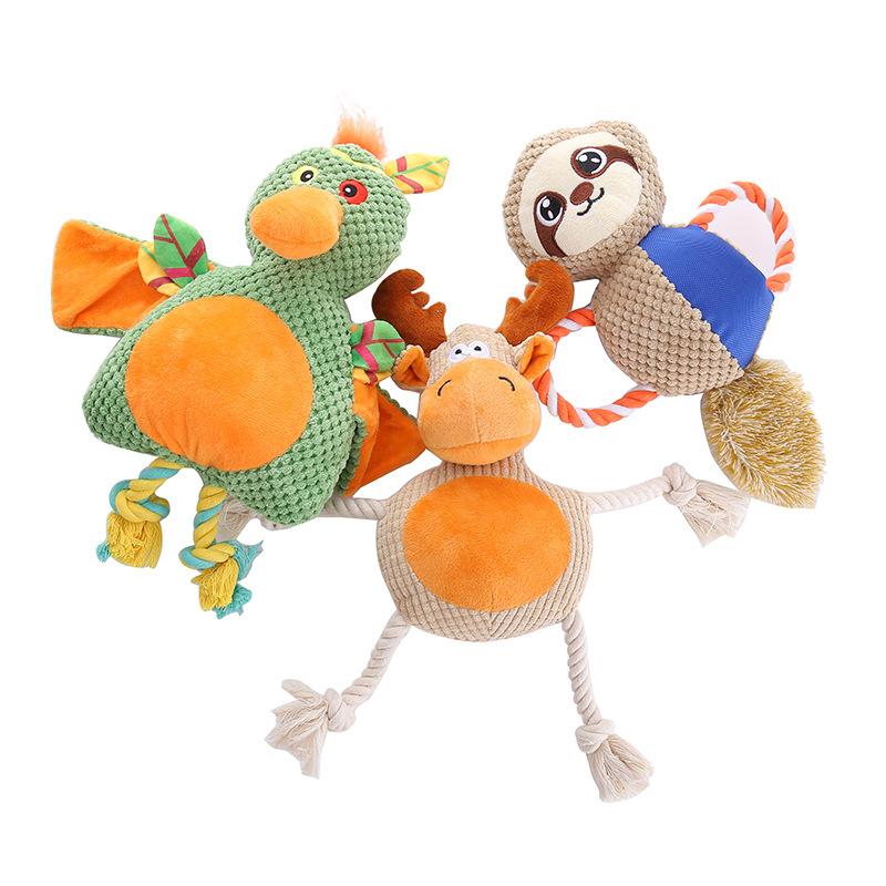 Pet Cotton Rope Toys, Interactive Training Toys for Making Sounds, Grinding Teeth and Cleaning Teeth for Medium and Large-sized Dogs