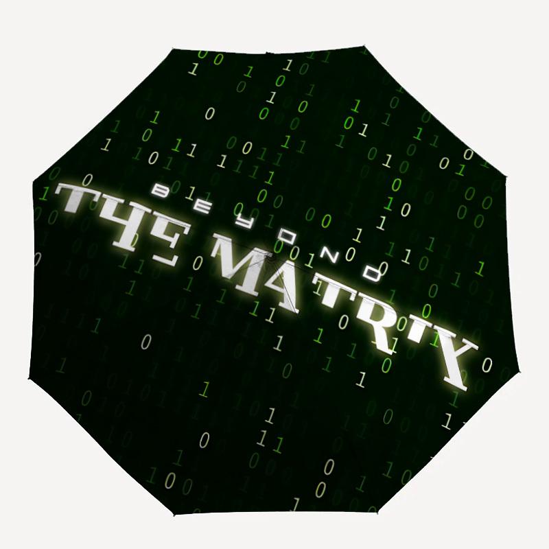 

1pc The Matrix Automatic Folding Umbrella - Compact 8-Rib Design,Festive Gift for Friends & Family, Compact Umbrella 22046