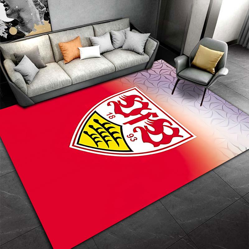 Roter und weißer Logo-Teppich, geeignet als rutschfeste Matte für das Wohnzimmer oder das Sofa im Schlafzimmer