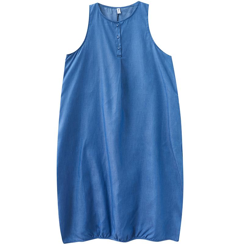Sleeveless Plus Size Denim Vintage New In Dresses for Women Casual Loose Long Summer Dress