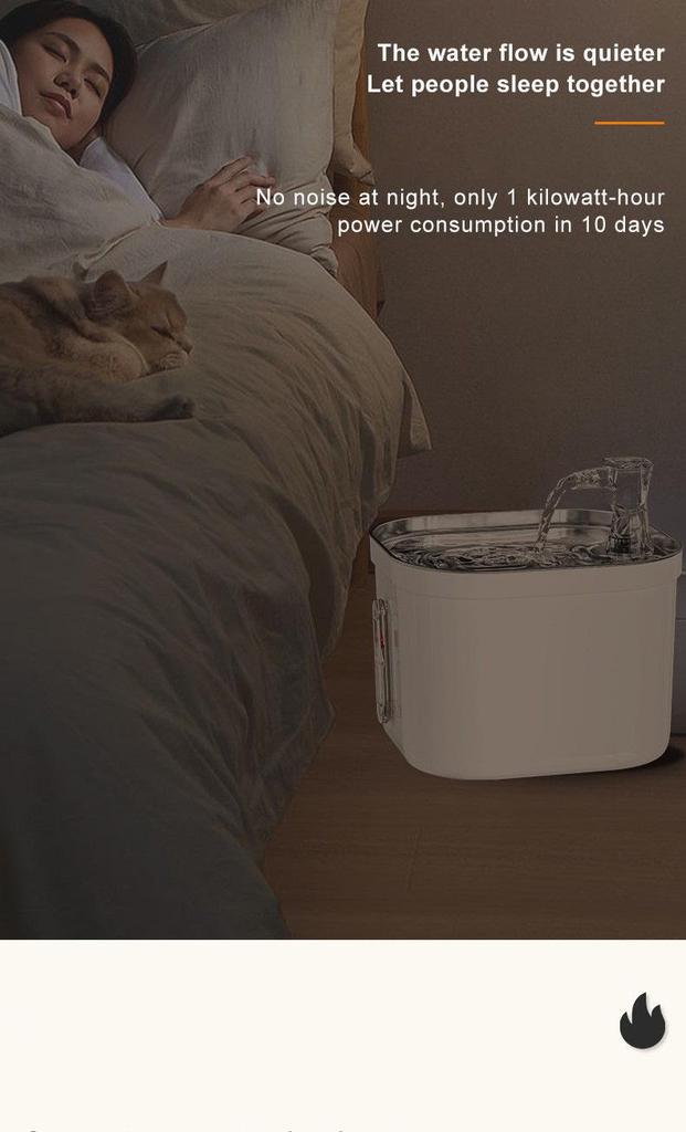 Stainless Steel Smart Cat Water Fountain with Automatic Circulation