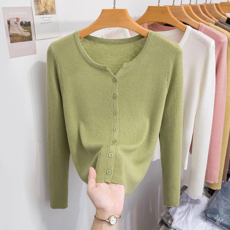 2024 Women's Lightweight Wool Knit Cardigan: Soft, Long Sleeve Sun Protection for Spring/Summer