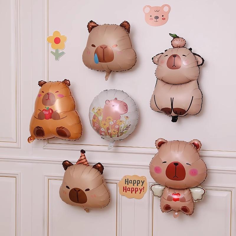1-10 STÜCKE Capybara Aluminiumfolienballon Barballons Capybara Ballons für Babyparty Dekoration Baras Globos De Capibara