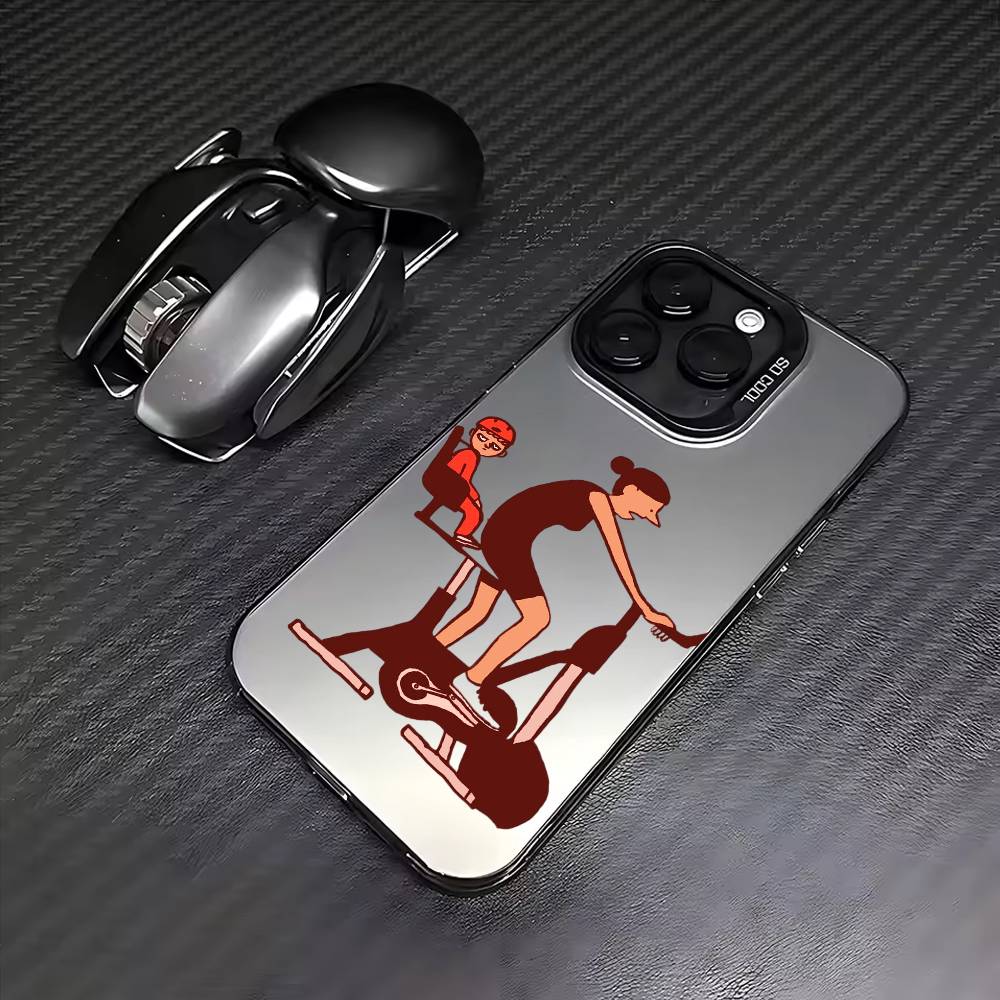 Jean J-Jullien M-Minimalist Art Phone Case For iPhone17,16,15,14,13,12,11 Plus,Pro Max Colored Silver Plated Inside Cover
