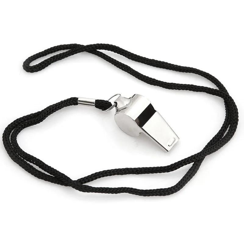 1 Pcs Referee Whistle Metal Stainless Steel Sports Whistle Sports Equipment With Hanging Rope