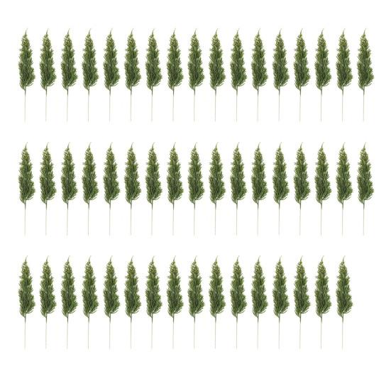 50 Pcs Christmas Artificial Picks Fake Greenery Pine Branches Faux Red Berry Stems for DIY Christmas Garland Wreath Flower Arrangement Decoration