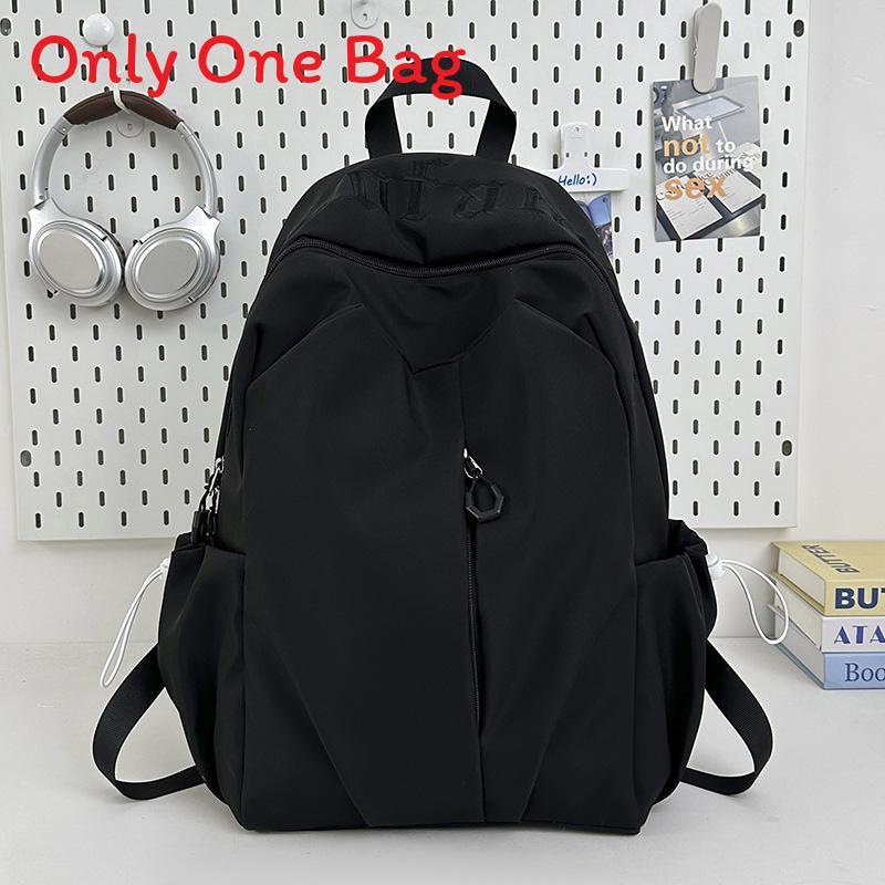 

Nylon Girls Backpack With Letter Embroidery And Curved Shoulder Straps For School And Travel чёрный