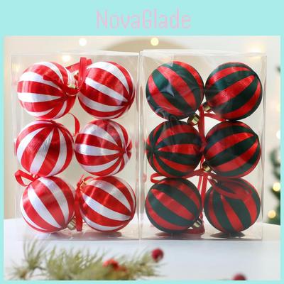 Christmas Tree Ornaments Set With Red And Green Woven Balls For Holiday Decor