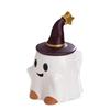 Cute Ghost Water Cup Creative Ceramic Mug with Cover Office Home Afternoon Tea Coffee Cup Drinking Set Halloween Easter Gift