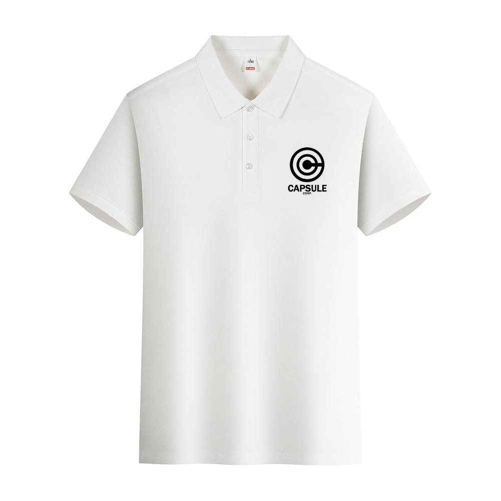 Capsule Corp Logo Mens Polo Tshirts Vintage Tops Breathable Loose Crewneck Menswear Comfortable T-Shirts