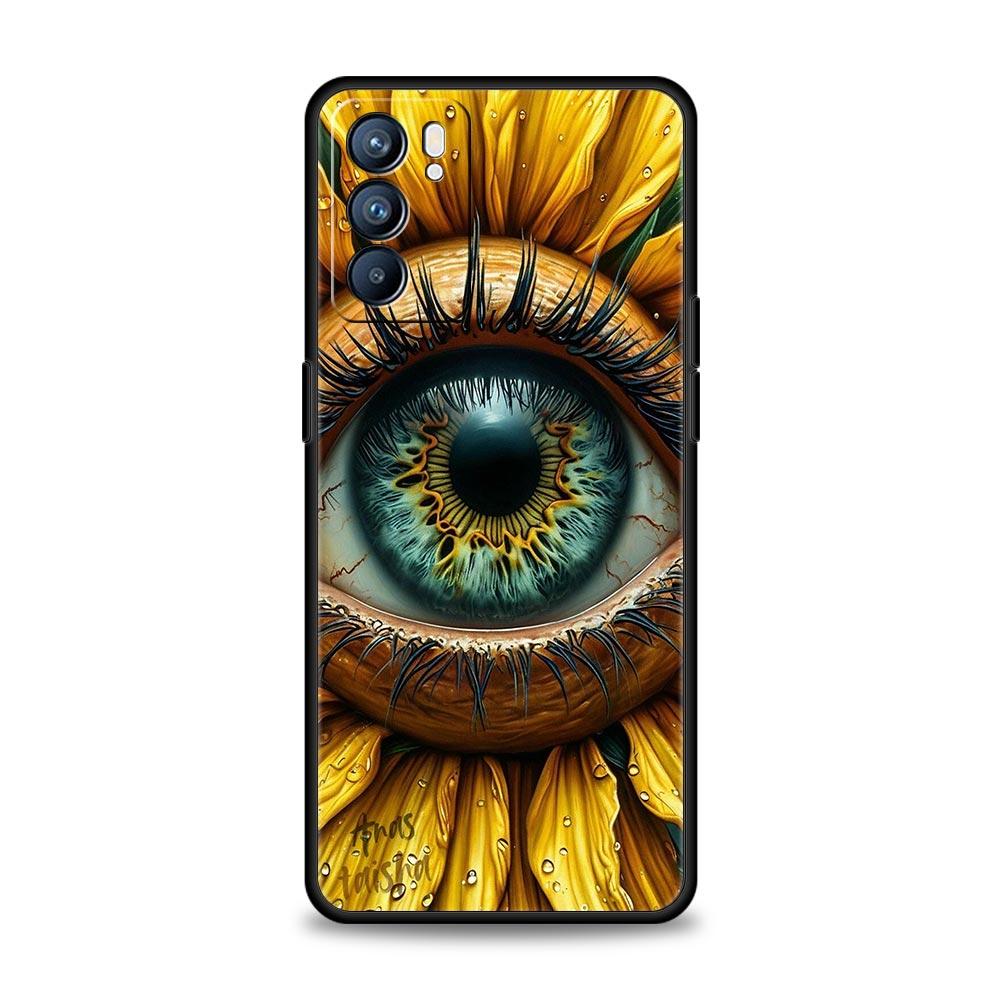 Fashion Eyelashes Eyes Phone Case For Oppo A17 A31 A54 A57 A78 A79 A98 Find X5 X6 Reno 6 7 8 10 11 12 13 F Pro 5G Soft TPU Cover