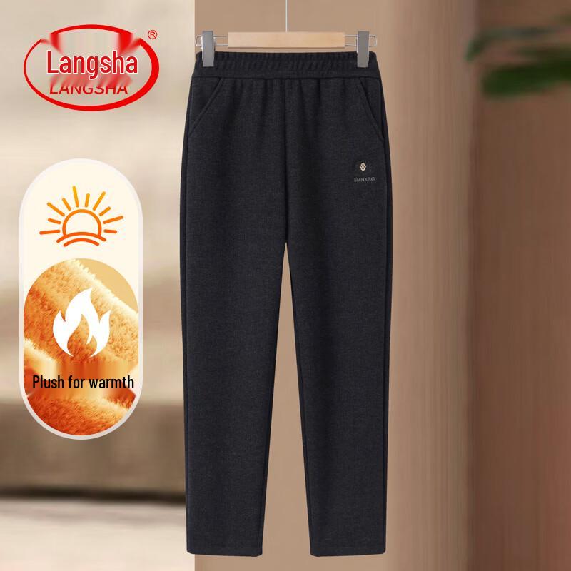 LangSha Women s Warm Straight-Leg Plush-Lined Pants 3XL