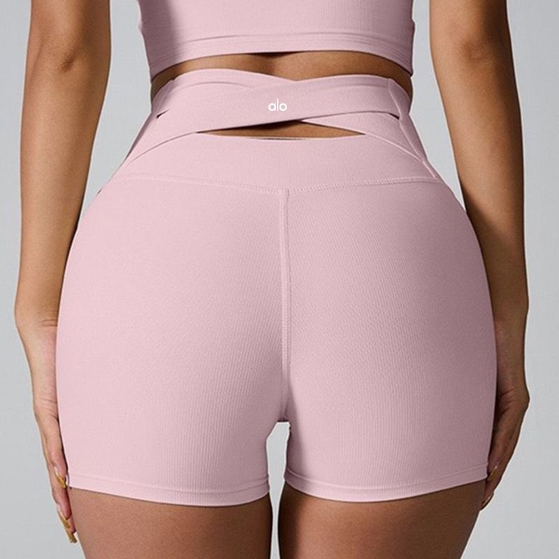 Oiob Official Website Authentic Yoga Shorts Women's Cross High Waist High Elasticity Hip Lifting Running Sports Fitness Three-Point Pants