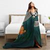 Run 99 Nights Halloween Gamer Owl Flannel Blanket Winter Super Warm Bedding Throws for Living Room Novelty Bedspread Bed Cover