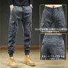 SUNDAY ROSE Cargo Work Loose Solid Skinny Size Dark 8017 Men's Pants, Multi-Pockets, Fit, Multifunctional, Cotton, Casual, Color, Fit, Spring, Summer,