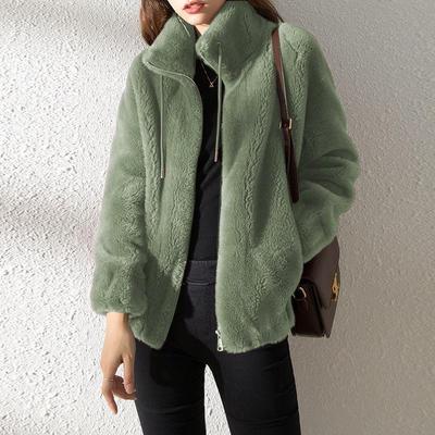 Winterfleece Verdicktes Doppelseitiges Fleece Stehkragen Thermopullover Strickjacke Reißverschlussjacke