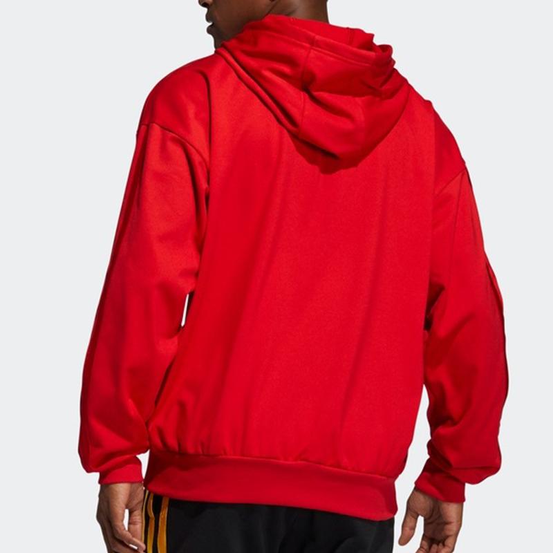 Adidas CNY Series Rose Print Hoodie Sweatshirt Men Tops Crimson GN5367