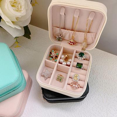 1Pc Jewelry Organizer Display Storage Box Travel Earrings Ring Jewelry Case Box