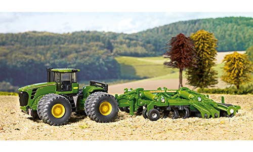 SIKU John Deere 9630 Traktor mit AMAZONE Scheibenegge und Grubber (Maßstabsmodell 1:87, SK1856G)